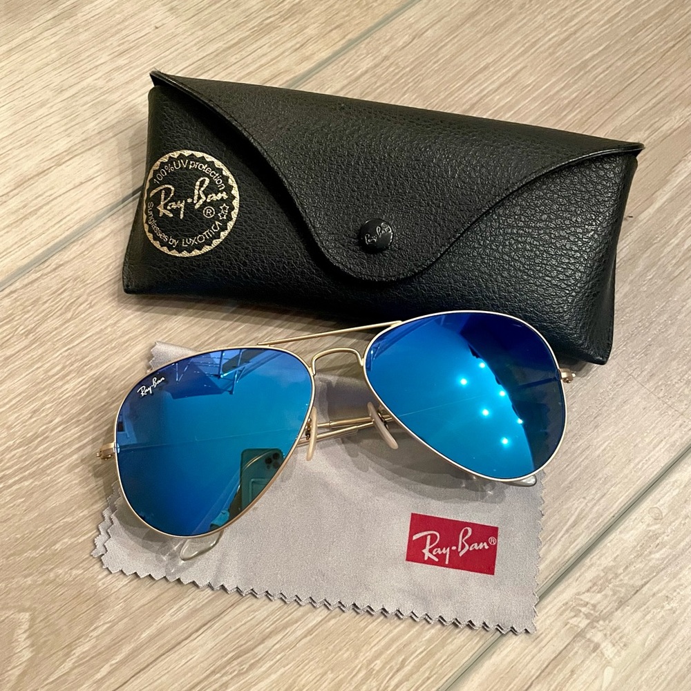 Ray Ban Blue Aviator Sunglasses